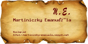Martiniczky Emanuéla névjegykártya